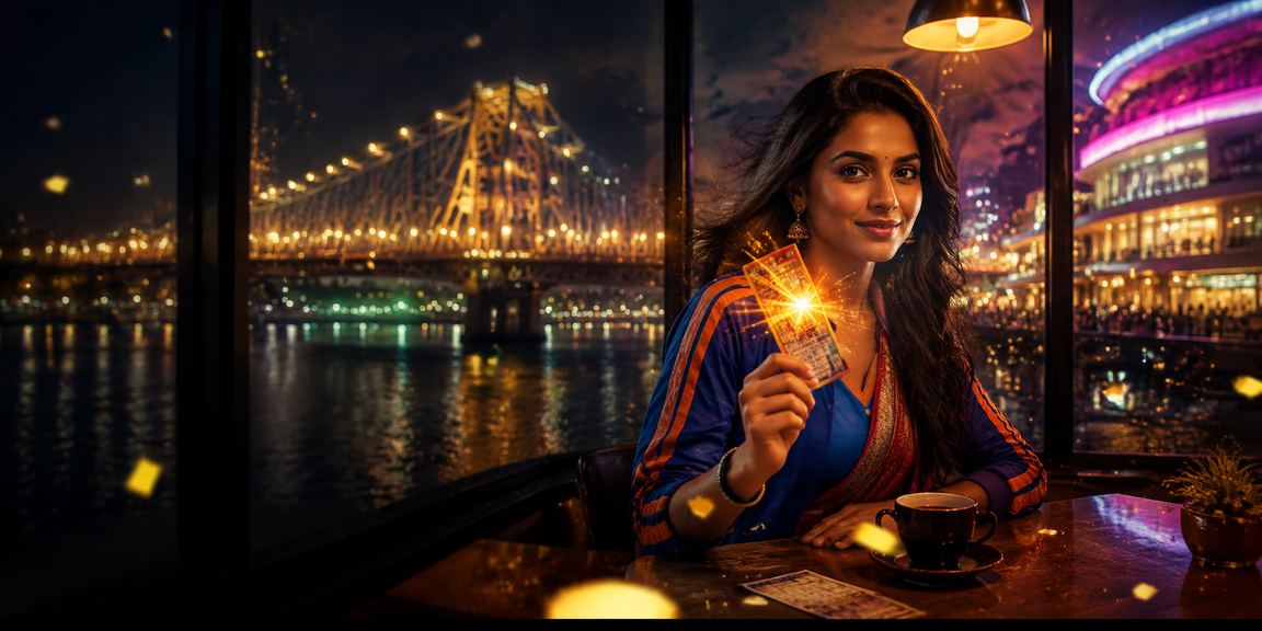 Neon glow at Howrah Bridge with cricket and casino atmosphere in Kolkata