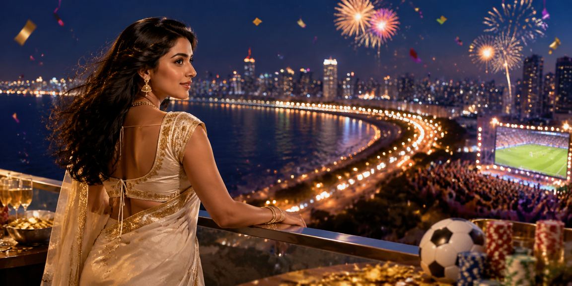 Mobile casino app in use along Mumbai's Marine Drive